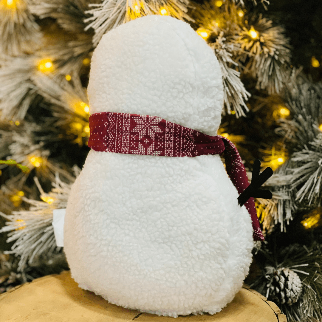 Almofada Natalina Boneco de Neve Com Bordado e Aplicação 30x46cm