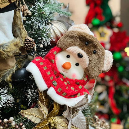 Enfeite Natalino Boneco de Neve com Touca de Rena - 70cm
