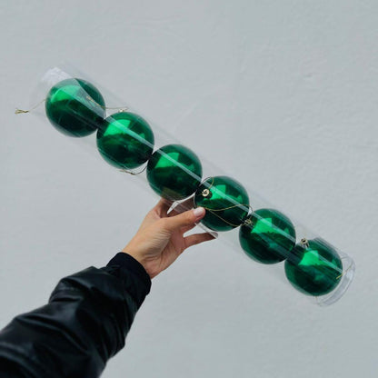 Jogo Com 6 Bolas Natalina Perolada - 8cm
