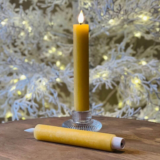 Vela Decorativa com LED Amarela – 21cm | 2 peças