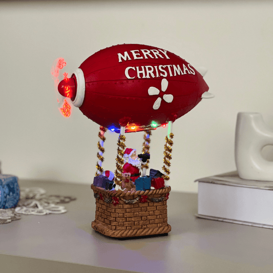 Balão Natalino Com Noel Com Led e Movimento 26cm