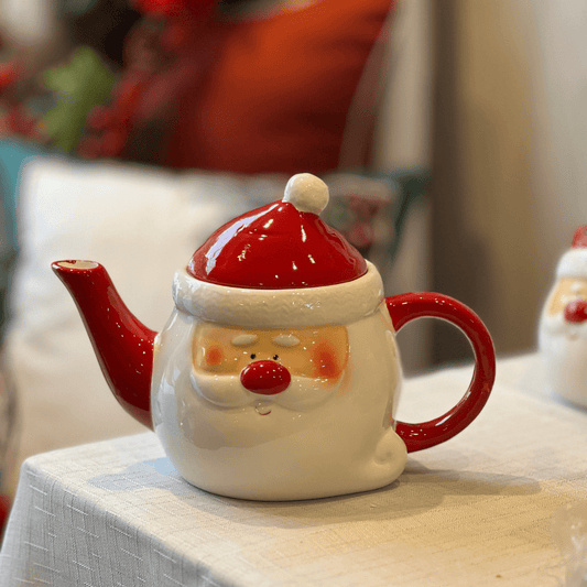 Chaleira de Papai Noel de Cerâmica 15cm