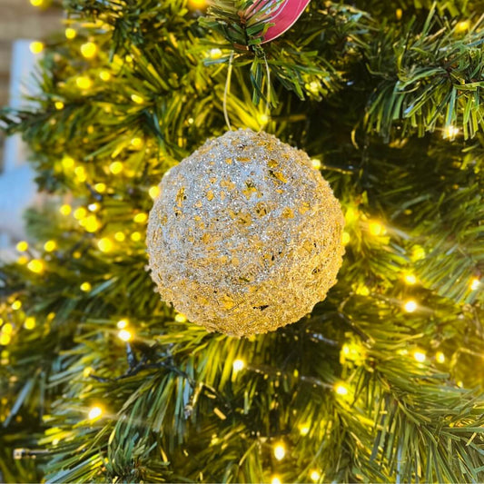Bola Decorativa Aramada Natalina Champanhe – 10cm