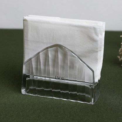 Porta Guardanapos de Cristal Radial - 7,5cmx12cmx10,5cm