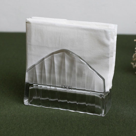 Porta Guardanapos de Cristal Radial - 7,5cmx12cmx10,5cm