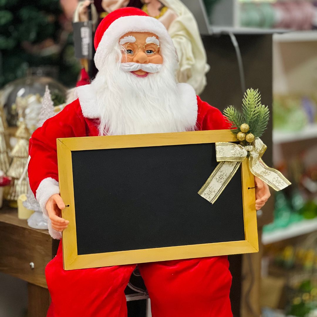 Papai Noel Sentado Com Quadro 90cm