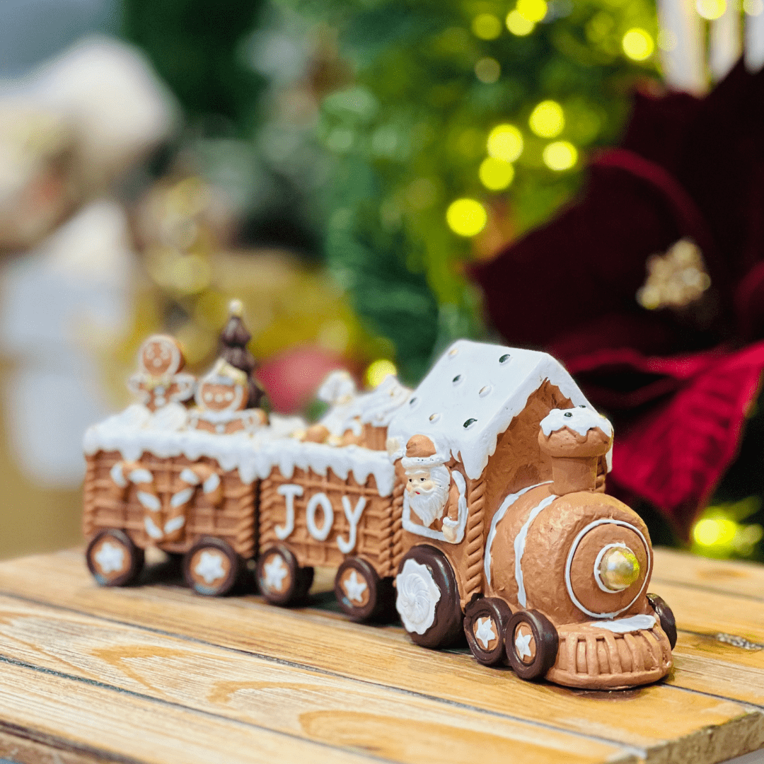 Trem Natalino Gingerbread de Resina 9,7cm