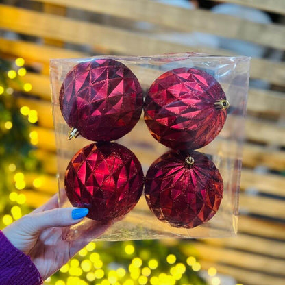 Bola Trabalhada Fosca – 10cm | Jogo 4 Peças