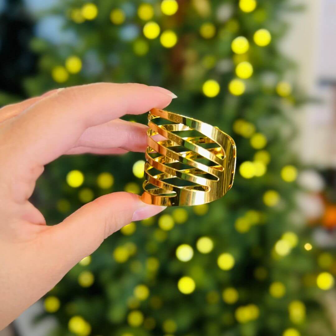 Porta Guardanapo Metálico Redondo Dourado – 4x4x4cm | 1 Unidade