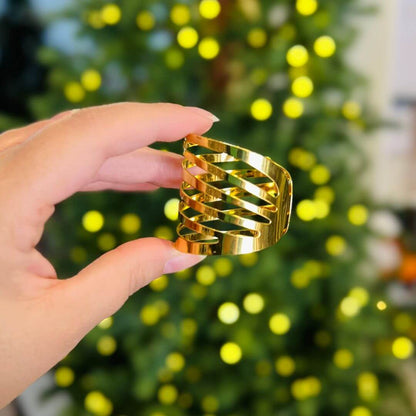 Porta Guardanapo Metálico Redondo Dourado – 4x4x4cm | 1 Unidade