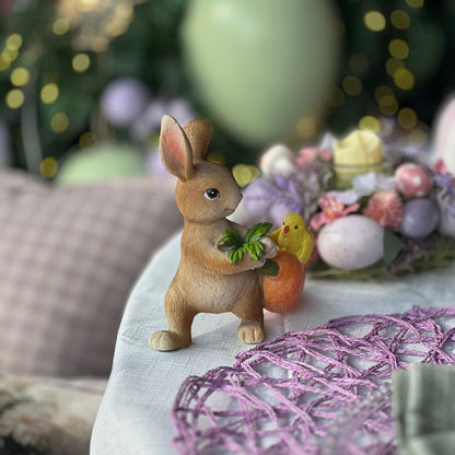 Coelho com Cenoura e Pintinho - 15cm