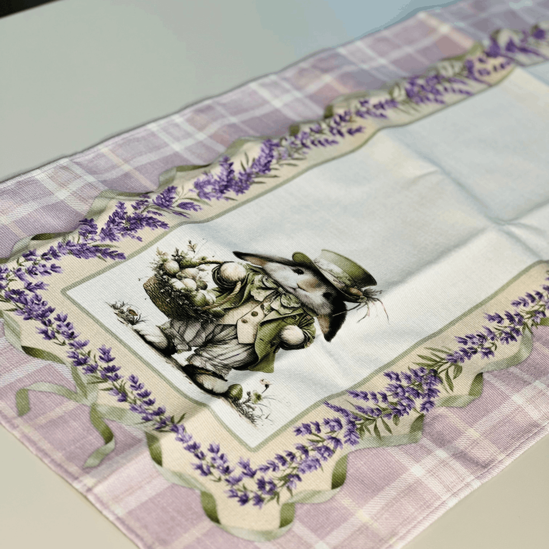 Caminho de Mesa de Páscoa Lavandas 42x141cm