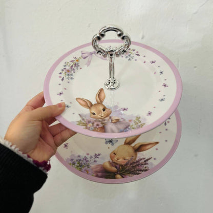 Suporte Duplo para Doces em Melamina Provençal – 27,5cm