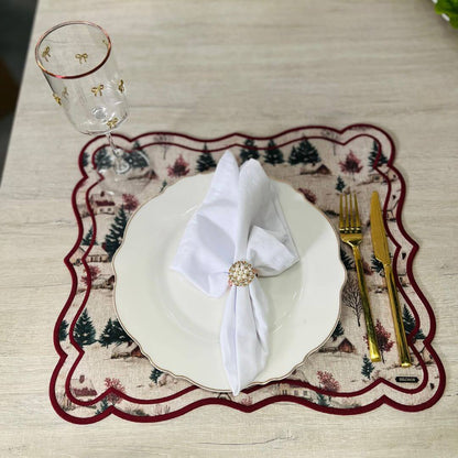 Lugar Americano Natalino Vila do Noel com Bordado – 44,5 x 38,5cm