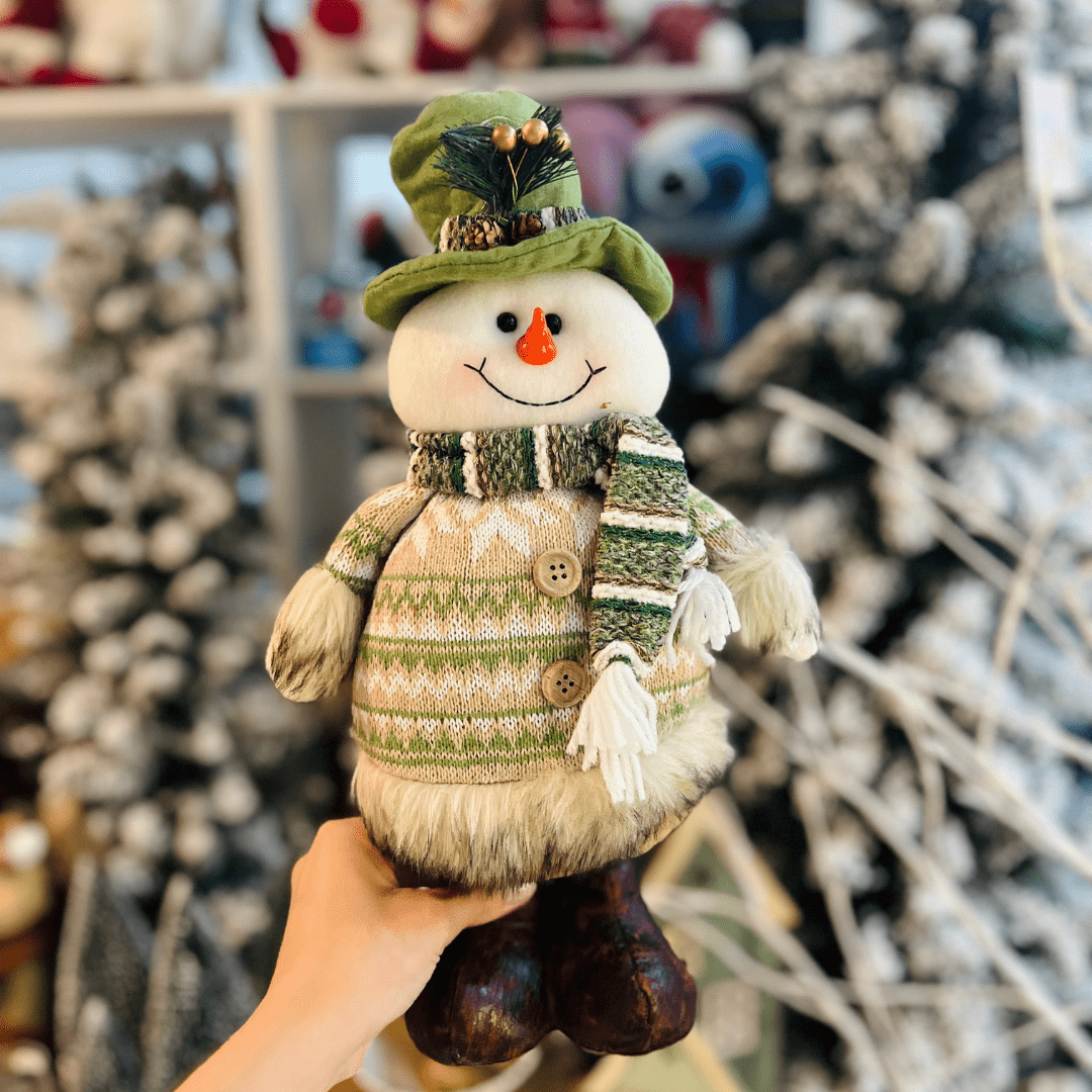 Boneco de Neve Natalino Verde 38cm