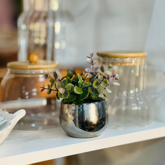 Vaso Ceramica Prata 5,8cm