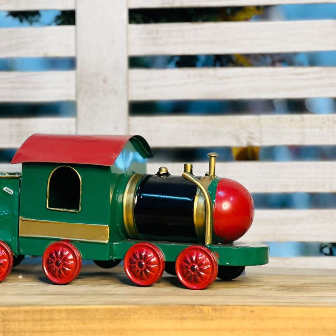 Natal  Trem Decorativo Metal - 18,5x66x15cm