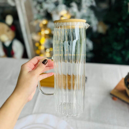 Jarra de Vidro Com Tampa Em Bambu - 1,1l