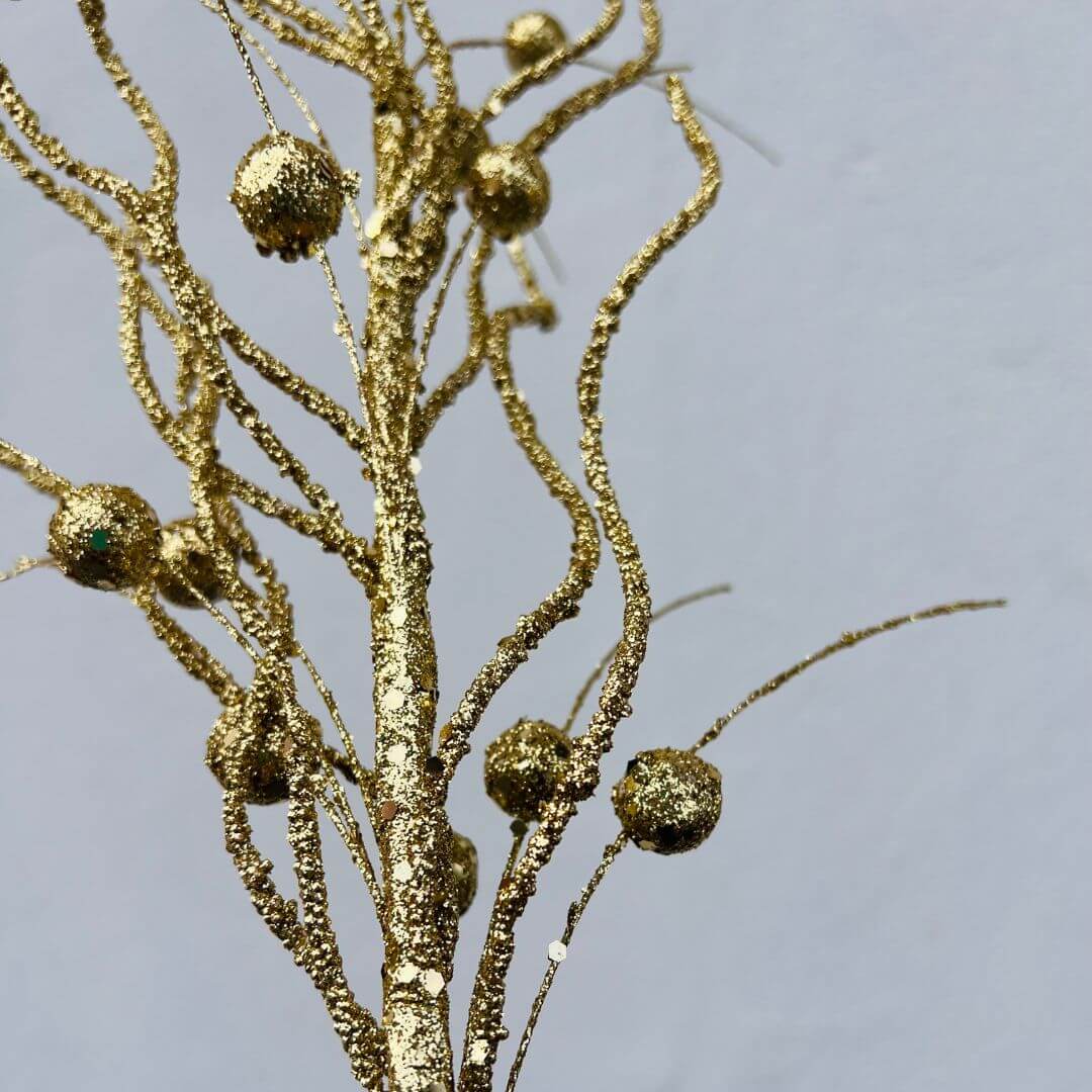 Galho Bolinhas Natal Com Glitter - 70cm