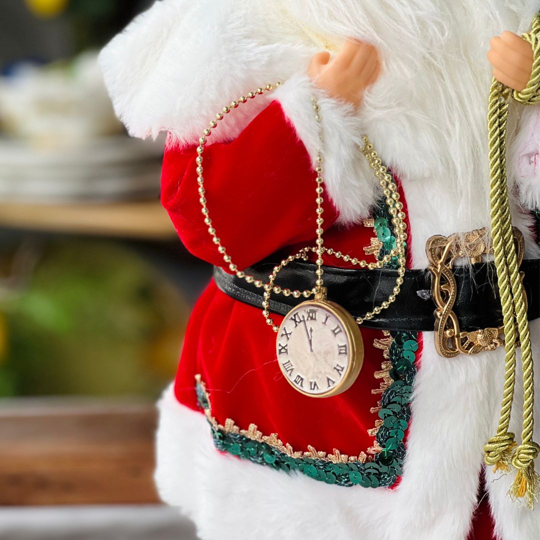 Papai Noel  Tradicional com Detalhes - 45cm