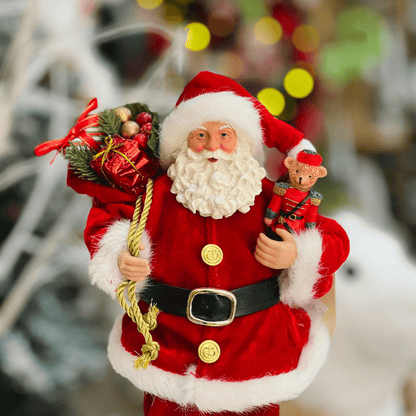 Papai Noel Colecionável Saco Presentes 30cm