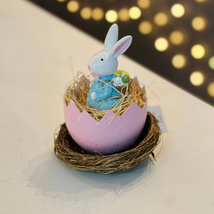 Coelho em Resina com Ninho – 9,4cm