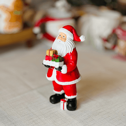 Papai Noel Com Presentes de Poliresina 8x7,5x18cm