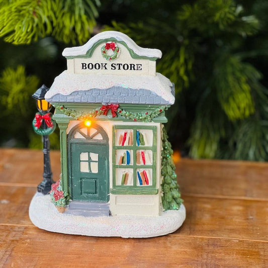Livraria em Polirresina com Luz LED | 13,5cm