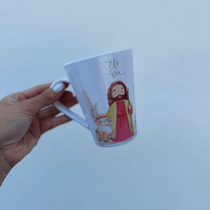 Caneca de Melamina Ele Vive 330ml - 10,5x8,5cm