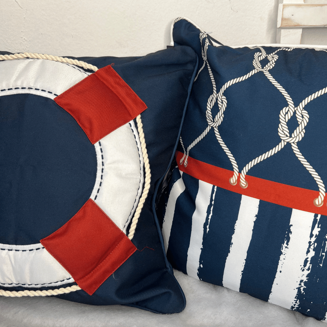 Capa de Almofada Nautica Com Cordone 43x43cm