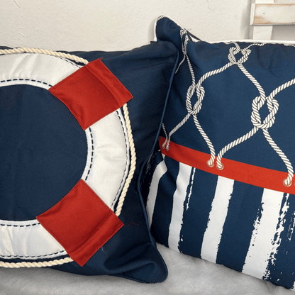 Capa de Almofada Nautica Com Cordone 43x43cm