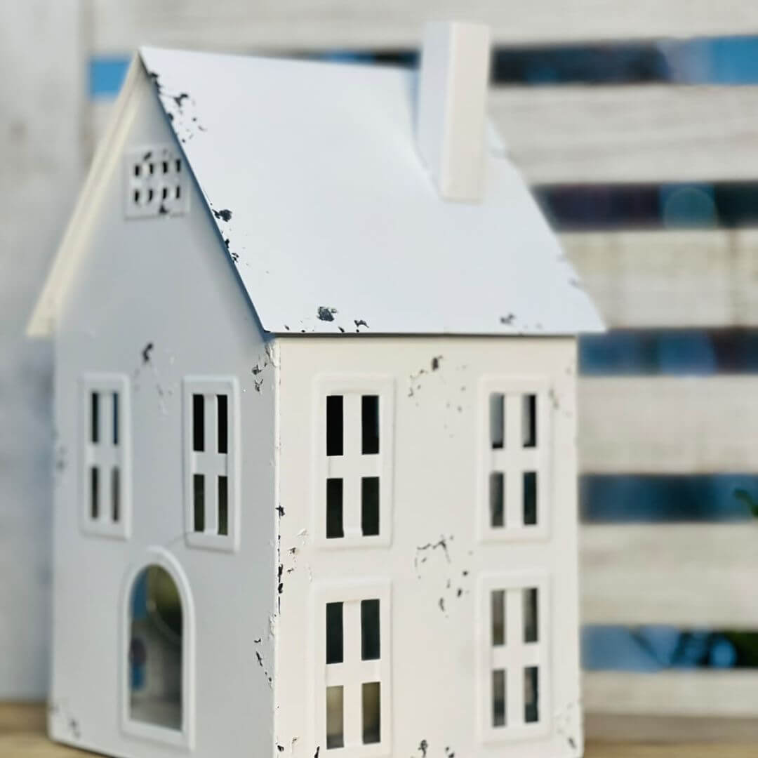 Decoracao de Casa  Metal Com Vela de Led -  29x17,8x15,8cm