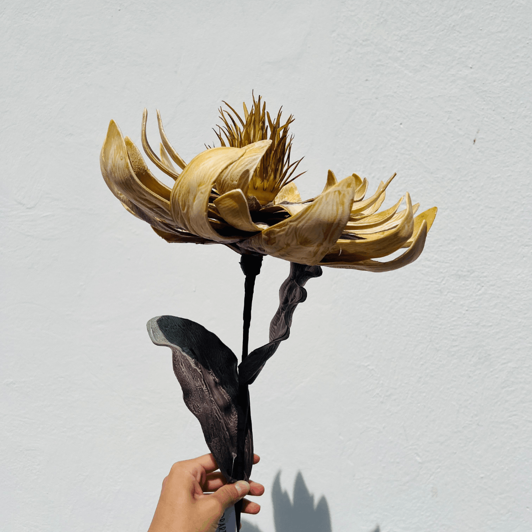 Haste Flor Magnolia Amarelo Outono 30x92cm