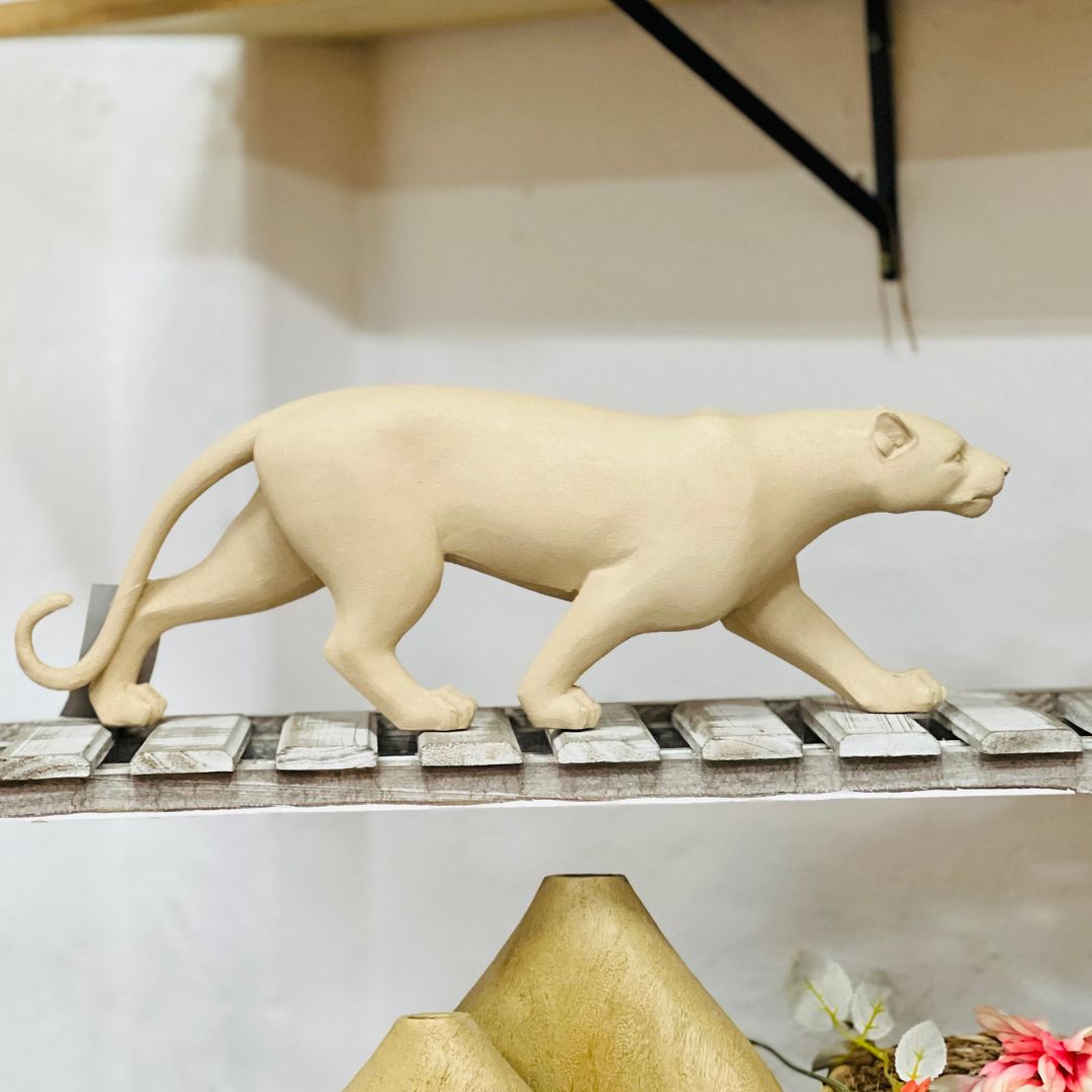 Escultura Leopardo Em Poliresina - 45cm