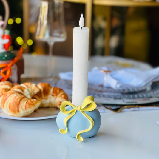 Porta-velas Laço Azul - 9cm (resina)