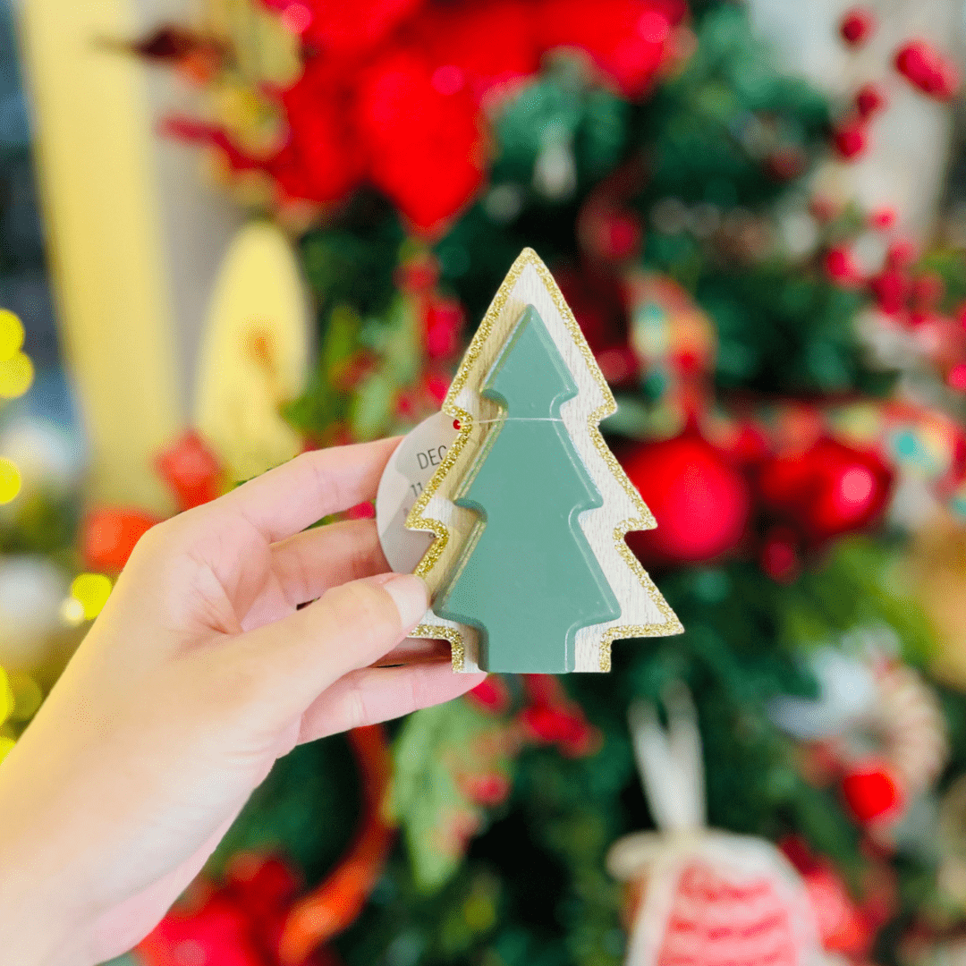 Árvore Natalina Verde de Madeira 11cm