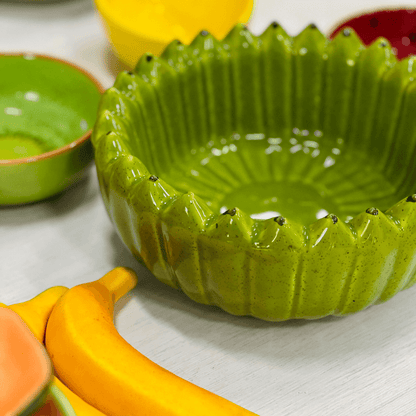 Bowl Banana Verde de Cerâmica G 10x23cm
