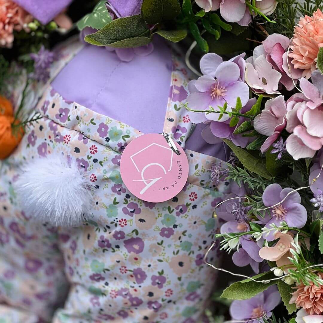 Guirlanda de Páscoa Perninha Floral Lilás - 60cm