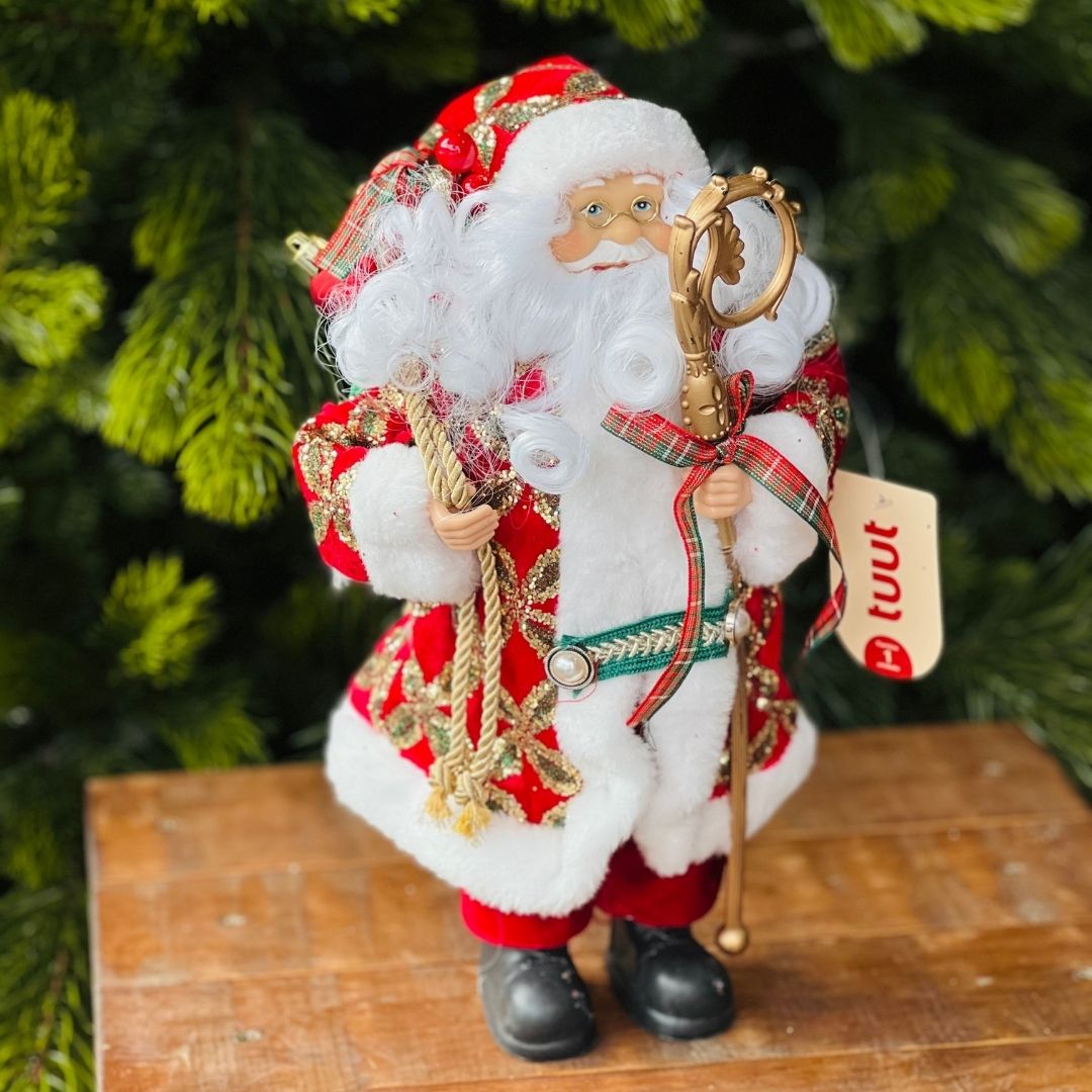 Papai Noel com Cajado | 30cm
