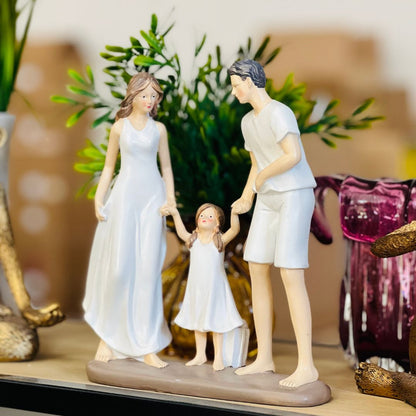 Figura Decorativa Familia de Resina - 21,5x6x24,5cm