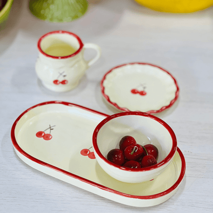 Travessa Oval Cereja P 2x12x23,5cm