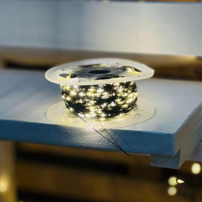 Cordão 1000 LED Fio de Fada Bivolt Luz Fixa – 100m Branco Quente