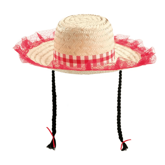 Chapeu de Festa Junina Com Tranças Infantil