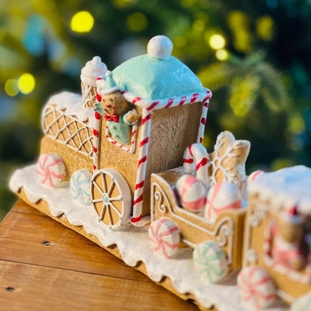 Enfeite Decorativo Trem Ginger - 17x47cm