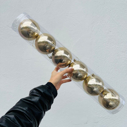 Jogo Com 6 Bolas Natalina Metalizada - 10cm
