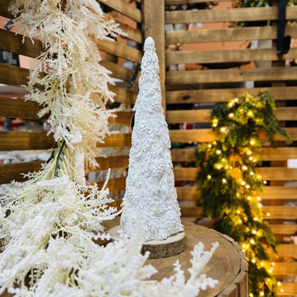 Árvore de Natal com Folhas Brancas – 37cm