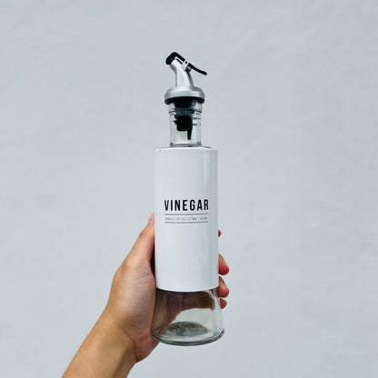 Vinagreiro de Vidro Manhattan Branco 310ml - 6,5x6,5x24cm
