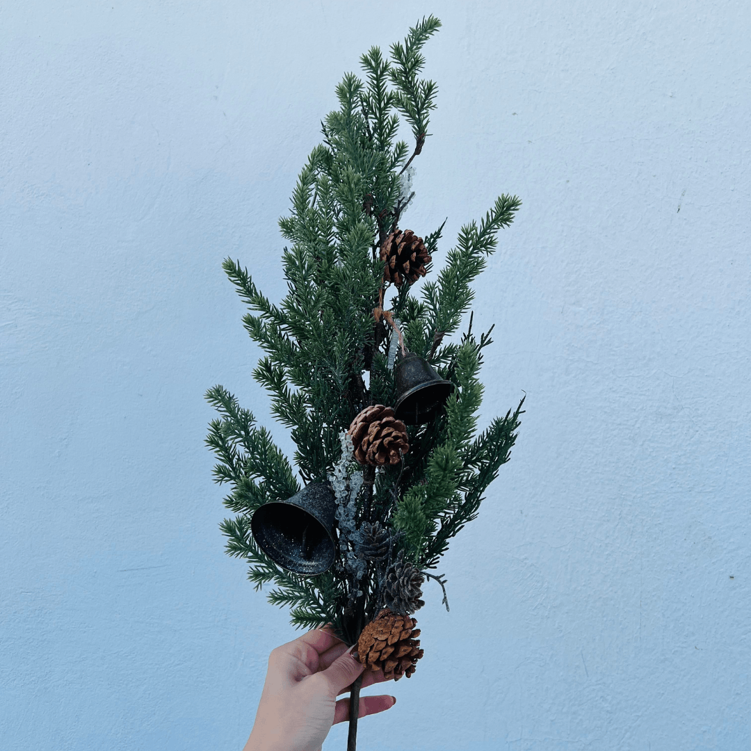 Haste Folhagem com Bolinhas Douradas – 70cm
