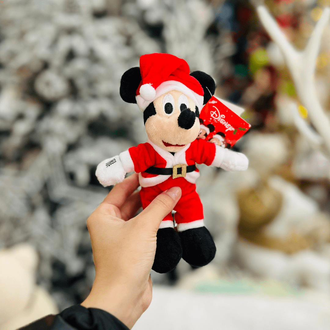 Mickey Noel Vermelho e Branco de Pelucia 15cm