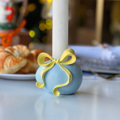 Porta-velas Laço Azul - 9cm (resina)